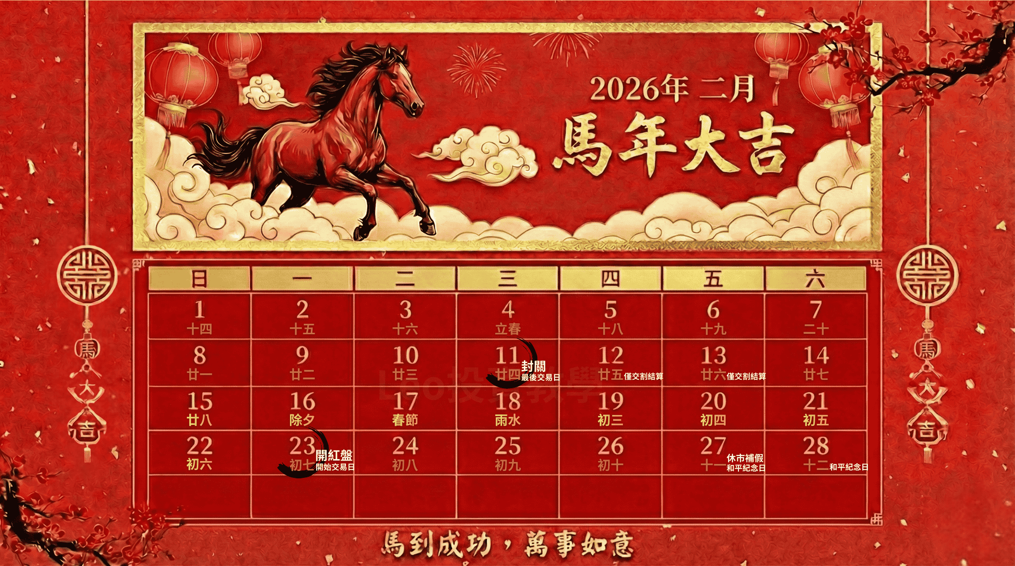 2026年股市休市日/封關日/行事曆+民國115年期貨結算日- Leo投資教學